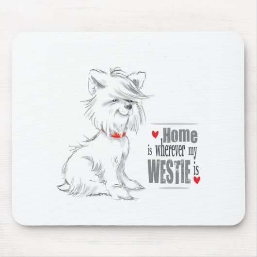 Westie Terrier MousePad Muismat (Voorkant)