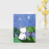 Westie Terriër Pet Loss Sympathie Kaart (Gele Bloem)