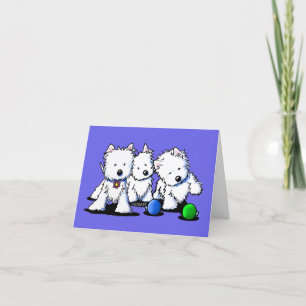 Westie Terrier Trio Cartes de Noël