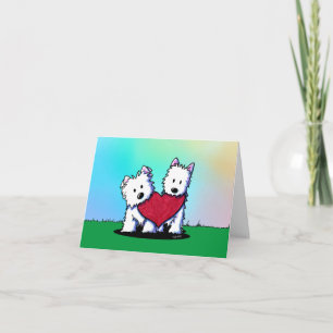 Westie Terriers Valentijn Feestdagen Kaart