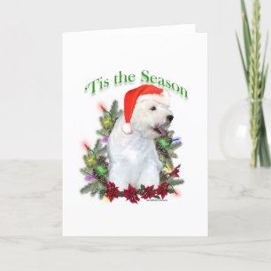 Westie 'Tis het seizoen Feestdagen Kaart