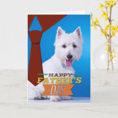 Westie Vaderdag Kaart (Gele Bloem)