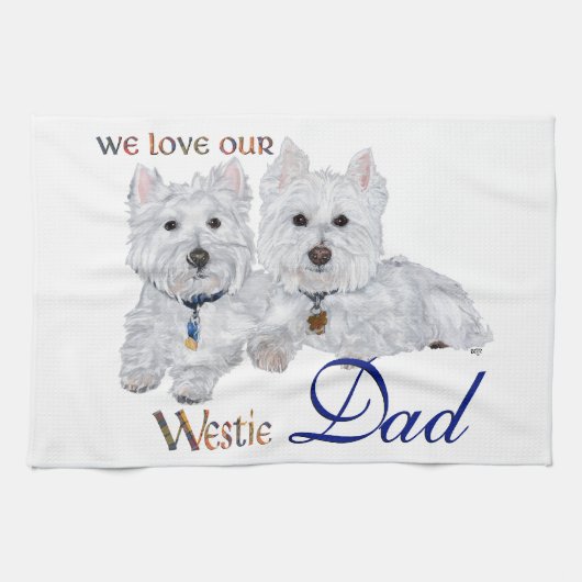 Westie Vaderdag Theedoek (Horizontaal)