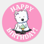Westie VERJAARDAG KiniArt Stickers (Voorkant)