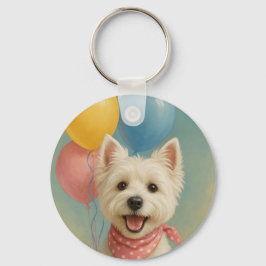 Westie Verjaardag Sleutelhanger