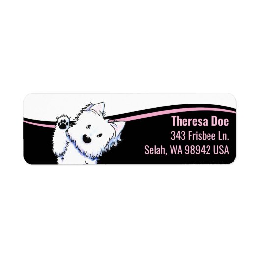 Westie Wave adreslabel Etiket (Voorkant)