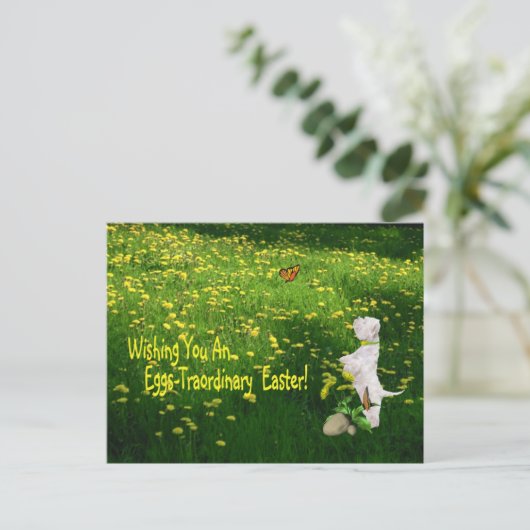 Westie Wensend U Eieren - Traordinary Pasen Feestdagenkaart (Staand voorkant)