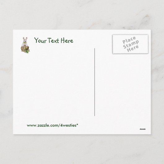 Westie Wensend U Eieren - Traordinary Pasen Feestdagenkaart (Achterkant)