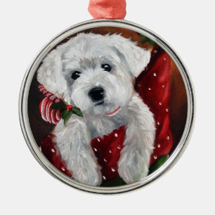 Westie West highland doodsesperforatie kerst Metalen Ornament