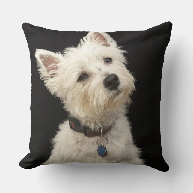 Westie (West Highland shiier) met halsband Kussen (Voorkant)