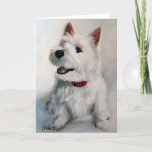 Westie West Highland Terrier Dog Face Card Kaart