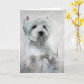 Westie West Highland Terrier Kaart (Gele Bloem)