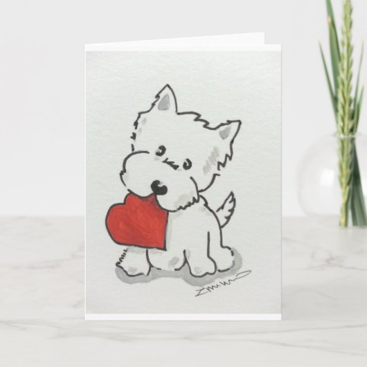 Westie With Heart Kaart (Voorkant)