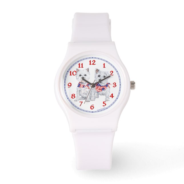 Westies Americana Horloge (Voorkant)