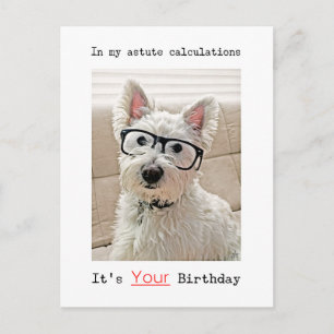 Westie's berekening, het is je verjaardag, Briefka Briefkaart