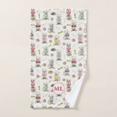 Westies blanches avec accessoires Monogramme lunai (Serviette à main)