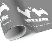 Westies Bruiloft met aangepaste tekst Cadeaupapier (Rol Hoek)