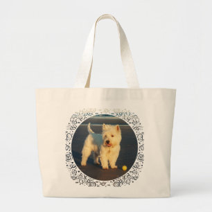 Westies en de Oceaan Grote Tote Bag