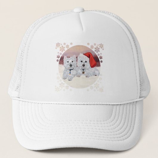 Westies in Wintertime Trucker Pet (Voorkant)