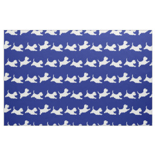 Westies lopen op Blauw Stof