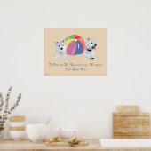 Westies met een Beach Ball Poster (Keuken)