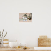 Westies op een zonnig strand poster (Keuken)