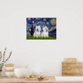 Westies (twee) - Sterrennacht Poster (Keuken)