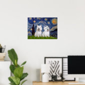 Westies (twee) - Sterrennacht Poster (Thuiskantoor)