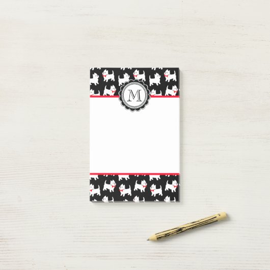 Westies West Highland White Terrier Pattern Post-it® Notes (Op bureau)