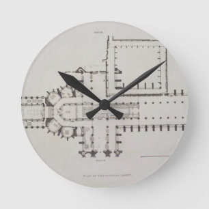 Westminster Abbey, bord 1 van 'Westminst' Ronde Klok