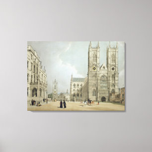Westminster Abbey en Hospital uit 'London As It Canvas Afdruk