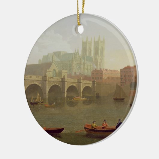 Westminster Abbey en Westminster Bridge waargenome Keramisch Ornament (Links)