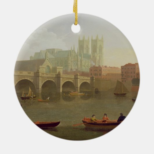 Westminster Abbey en Westminster Bridge waargenome Keramisch Ornament (Achterkant)