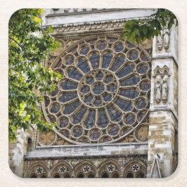 Westminster Abbey - Glas in lood Window - Onderzet Vierkante Kartonnen Onderzetter