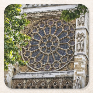 Westminster Abbey - Glas in lood Window - Onderzet Vierkante Kartonnen Onderzetter
