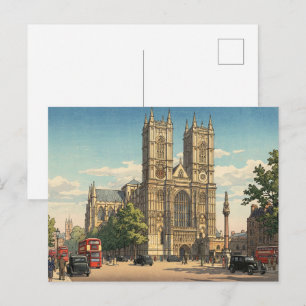 Westminster Abbey Japanse Houtblokprint Briefkaart