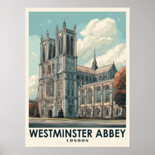Westminster Abbey Londen Vintage Travel Poster