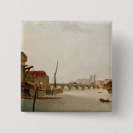 Westminster Bridge Vierkante Button 5,1 Cm (Voorkant)