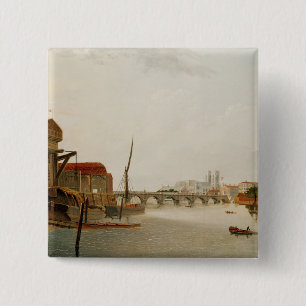 Westminster Bridge Vierkante Button 5,1 Cm