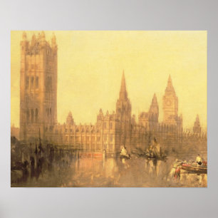 Westminster: Houses of Parliament, c.1860 (olie op Poster