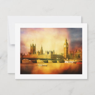 Westminster Palace en Bridge met Big Ben Kaart