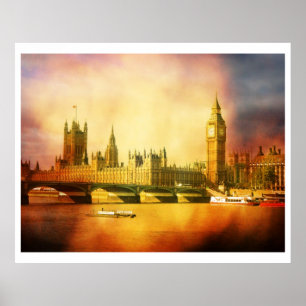 Westminster Palace en Bridge Poster