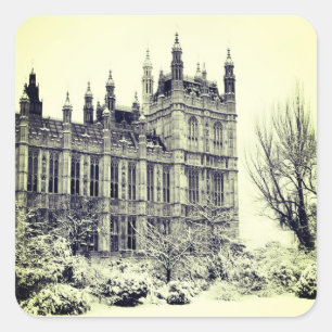 Westminster, Parlement, Winter Londen - Brits Vierkante Sticker