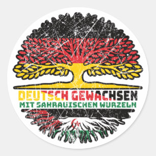 Westsahara Sahaurisch Deutschland Baum Ronde Sticker