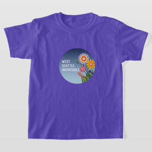 WestSeattleIndivisible Kids Purple Flower t-shirt (Poser)