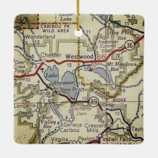 Westwood CA  Map Keramisch Ornament (Achterkant)