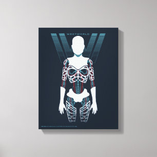 Westworld Android Skeleton Over Logo Canvas Afdruk