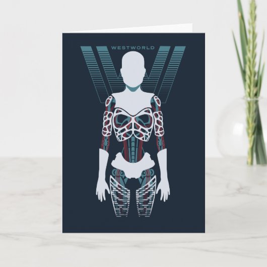 Westworld | Android Skeleton Over Logo Kaart (Voorkant)
