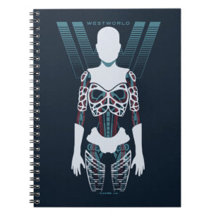 Westworld Android Skeleton Over Logo Notitieboek