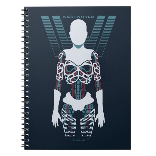 Westworld | Android Skeleton Over Logo Notitieboek (Voorkant)